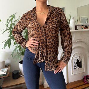 Cheetah Print Button Down